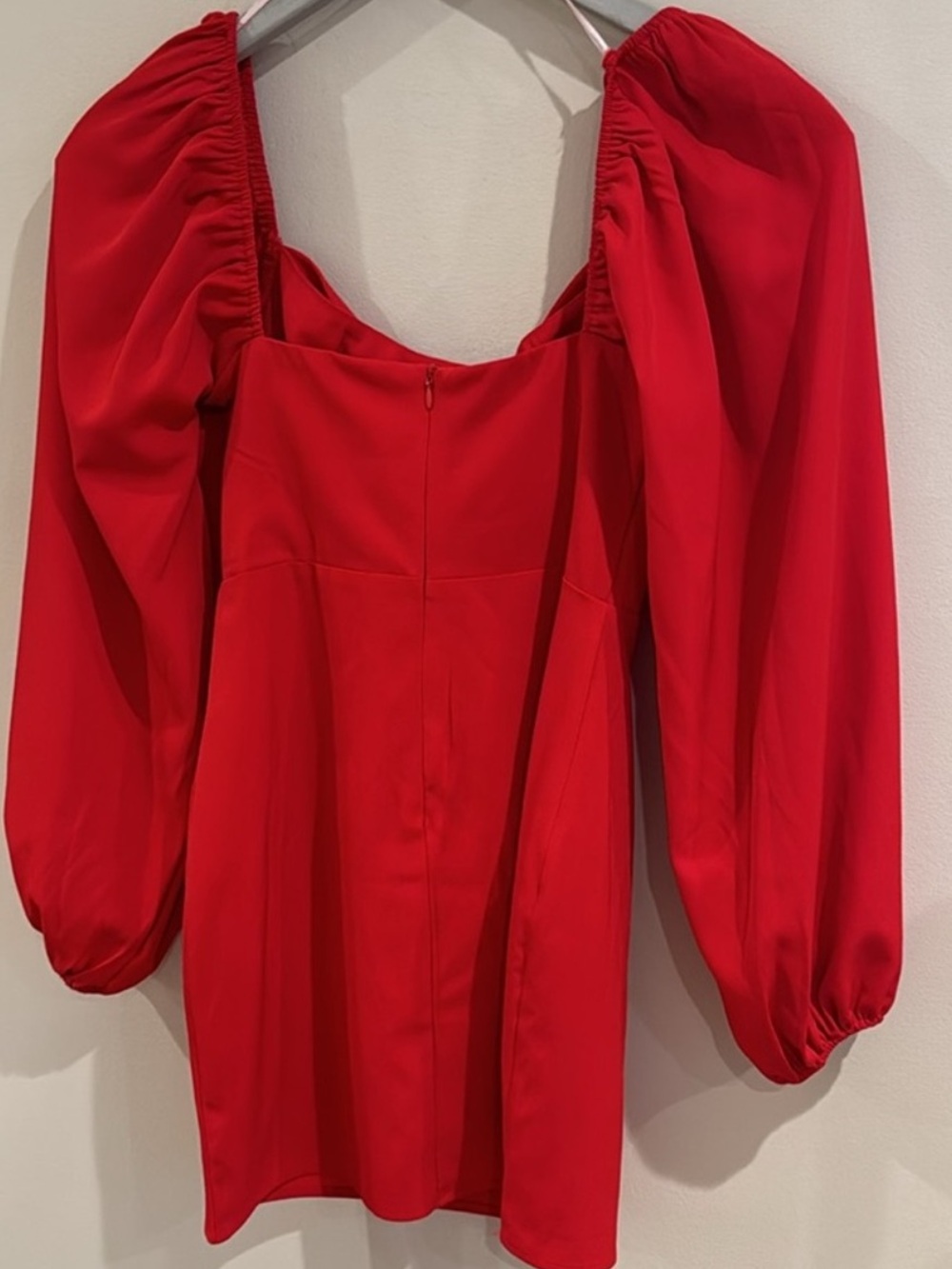 Princess Polly Red Square-Neck Mini Dress with Long Sleeves - Picture 8 of 8